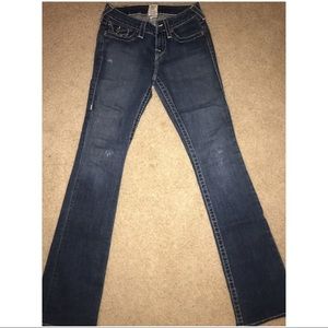 True Religion black/grey faded denim jeans